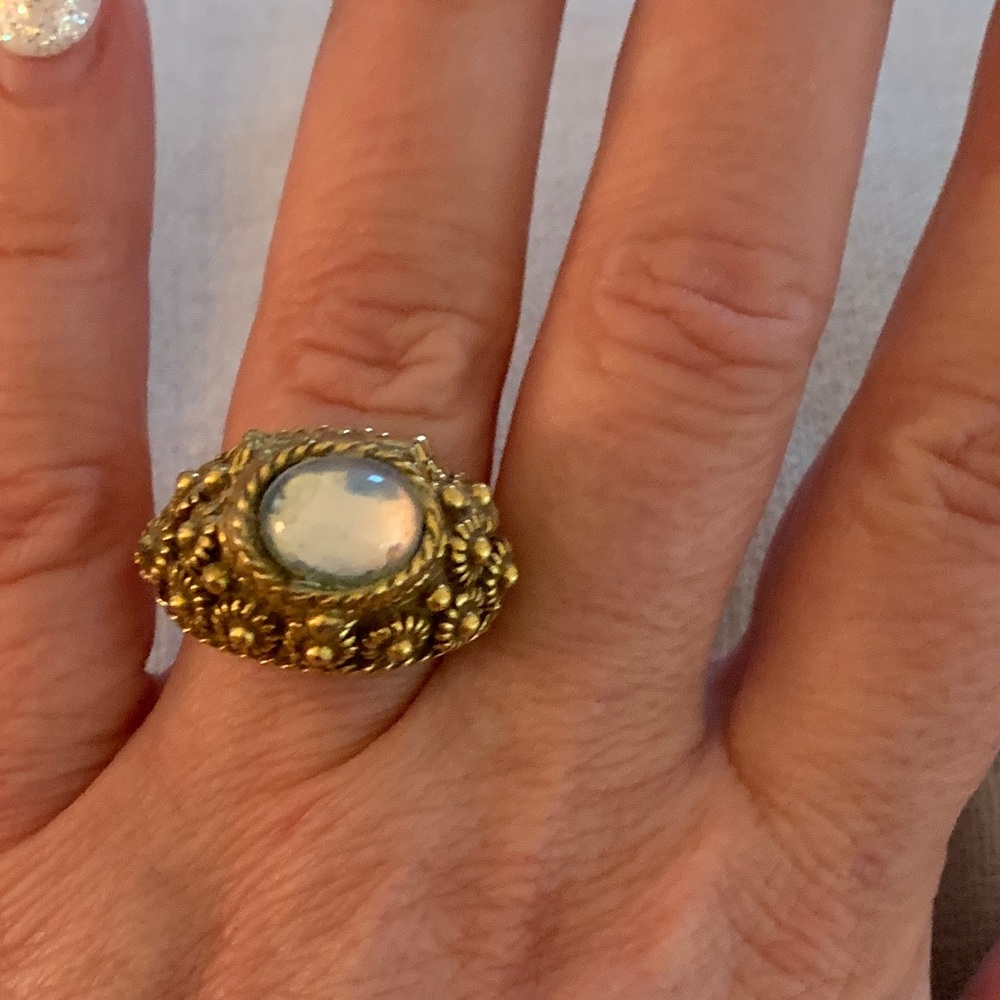 Vintage Stone Ring with hidden compartment